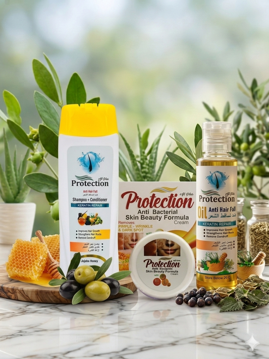 PROTECTION ALL PLUS (shampoo+hair oil+ beauty cream)
